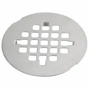 Brushed Nickel Snap-in Shower Floor Drain Cover,4-1/4" OD Round Grid Brushed Nickel Snap-in Shower Floor Drain Cover,4-1/4" OD Round Grid