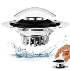 Bathtub Drain Stopper, Pop Up Tub Drain Hair Catcher, Bath Tub Drain Plug and cover for 1.45-1.8in Drain Hole, Replaces Lift and Turn, Tip Toe or Trip Lever, Silver Bathtub Drain Stopper, Pop Up Tub Drain Hair Catcher, Bath Tub Drain Plug and cover for 1.45-1.8in Drain Hole, Replaces Lift and Turn, Tip Toe or Trip Lever, Silver