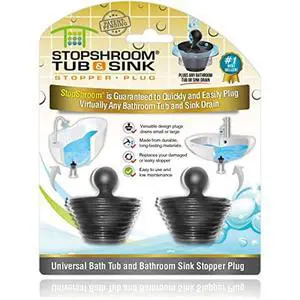 Universal Stopper for Bathtub and Bathroom Sink Drains, Black Plug 2pk, 2 Count Universal Stopper for Bathtub and Bathroom Sink Drains, Black Plug 2pk, 2 Count
