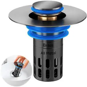 (All Metal) Bathroom Sink Stopper, Pop Up Drain Strainer for Bathroom Sink, Sink Plug Hair Catcher, Silent Popper Core w/Removable Filter Basket,Fit 1.05~2.0''Basin (Brushed Nickel, 1 Pack) (All Metal) Bathroom Sink Stopper, Pop Up Drain Strainer for Bathroom Sink, Sink Plug Hair Catcher, Silent Popper Core w/Removable Filter Basket,Fit 1.05~2.0''Basin (Brushed Nickel, 1 Pack)