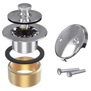Bathtub Drain Kit with Two-Hole Overflow Faceplate, Bath Tub Drain Bathtub Drain Kit with Two-Hole Overflow Faceplate, Bath Tub Drain