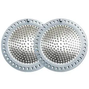 Shower Drain Hair Catcher, Shower Drain Strainer, Stainless Steel with Silicone Edging, 4.75 Inch Diameter Shower Drain Hair Catcher, Shower Drain Strainer, Stainless Steel with Silicone Edging, 4.75 Inch Diameter