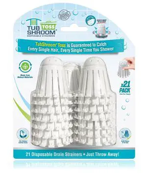 Disposable Bath Tub Drain Strainers - Hair Catcher Snare for Shower Bathtub to Prevent Clogged Drains, Traps Human and Pet Hair, One Year Supply (White) Disposable Bath Tub Drain Strainers - Hair Catcher Snare for Shower Bathtub to Prevent Clogged Drains, Traps Human and Pet Hair, One Year Supply (White)
