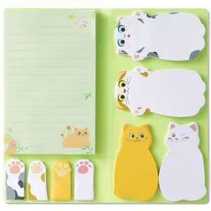 Cat Sticky Notes Set, Cute Sticky Note Animal Divider Tabs Bundle Writing Memo Pads Page Marker, Sticky Notes Pads for Cat Lovers Kids Office School Supplies Creative Gifts Cat Sticky Notes Set, Cute Sticky Note Animal Divider Tabs Bundle Writing Memo Pads Page Marker, Sticky Notes Pads for Cat Lovers Kids Office School Supplies Creative Gifts