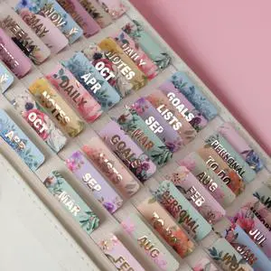 Laminated Planner Monthly Tabs, 72 Stickers in Total(Floral) Laminated Planner Monthly Tabs, 72 Stickers in Total(Floral)