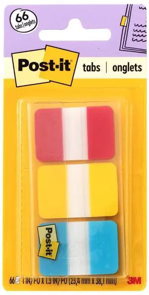 1 in, Solid, Red, Yellow, Blue, 22 Color, 66 Tabs/On-the-Go Dispenser 1 in, Solid, Red, Yellow, Blue, 22 Color, 66 Tabs/On-the-Go Dispenser