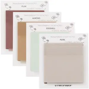 Pastel Transparent Sticky Notes, 4 Packs 3X3 Inch See Through Annotating Sticky Notes for Annotating, Bible Journaling Supplies, Office School Supplies Pastel Transparent Sticky Notes, 4 Packs 3X3 Inch See Through Annotating Sticky Notes for Annotating, Bible Journaling Supplies, Office School Supplies