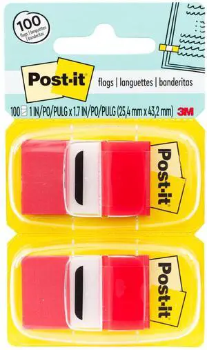Flags Value Pack, 50/Dispenser, 12 Dispensers/Pack, 1 in Wide, Red Flags Value Pack, 50/Dispenser, 12 Dispensers/Pack, 1 in Wide, Red
