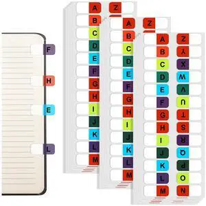 Alphabet Tabs, 390 Pcs Multicolor Alphabet Index Tabs, A-Z Sticky Tab, Alphabetical Tab Indexes, Self-Adhesive Page-Tab, Transparent Permanent Alphabetical-Tab for Notebook, Textbook, Dictionary Alphabet Tabs, 390 Pcs Multicolor Alphabet Index Tabs, A-Z Sticky Tab, Alphabetical Tab Indexes, Self-Adhesive Page-Tab, Transparent Permanent Alphabetical-Tab for Notebook, Textbook, Dictionary