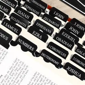 Catholic Bible Tabs for Men, Black Large Print Bible Bookmark, 90Pcs Catholic Bible Tabs for Men, Black Large Print Bible Bookmark, 90Pcs