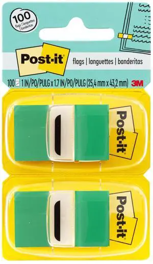 Flags Value Pack, 50/Dispenser, 12 Dispensers/Pack, 1 in Wide, Green Flags Value Pack, 50/Dispenser, 12 Dispensers/Pack, 1 in Wide, Green