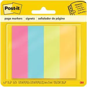 Page Markers, Assorted Brights, 50 Strips/Pad, 4 Pads/Pack Page Markers, Assorted Brights, 50 Strips/Pad, 4 Pads/Pack