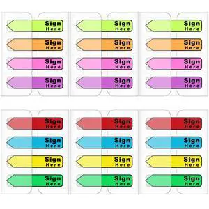 Sign Here Tabs Colored Flag Stickers Self-Stick Notes 8 Colors with Dispenser Arrow Flag Easy to Post for Notary Books Paper Sign Here Tabs Colored Flag Stickers Self-Stick Notes 8 Colors with Dispenser Arrow Flag Easy to Post for Notary Books Paper