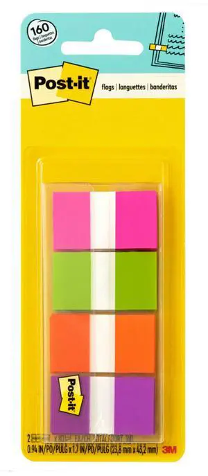 94 x 1.7 in, Multicolor, 2 Dispensers, 80 Flags/Dispenser 94 x 1.7 in, Multicolor, 2 Dispensers, 80 Flags/Dispenser