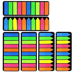 Neon Page Markers Sticky Index Tabs, Colored Index Tab Flags, Fluorescen Sticker Tabs Note for Books, 12 Sets 2 Designs Neon Page Markers Sticky Index Tabs, Colored Index Tab Flags, Fluorescen Sticker Tabs Note for Books, 12 Sets 2 Designs