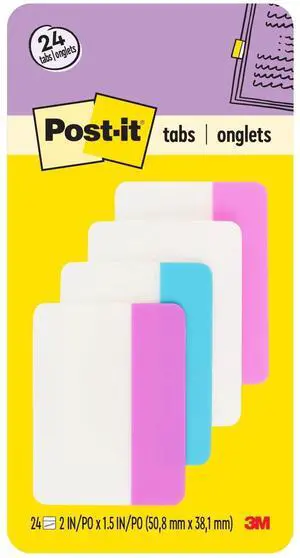 Sticky Tabs, 2 in. x 1.5 in., 4 Pads of Book Tabs in Assorted Colors for Bookmarking, Annotating, Reading, and Reminders, Pink, White, Blue, and Purple Colors Sticky Tabs, 2 in. x 1.5 in., 4 Pads of Book Tabs in Assorted Colors for Bookmarking, Annotating, Reading, and Reminders, Pink, White, Blue, and Purple Colors