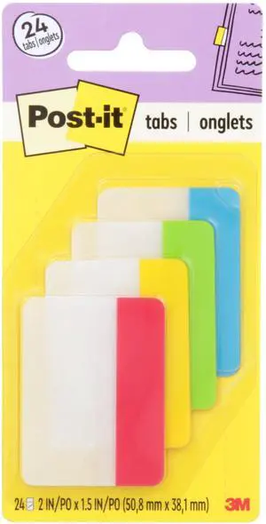 Sticky Tabs, 2 in. x 1.5 in., 4 Pads of Book Tabs in Assorted Primary Colors for Bookmarking, Annotating, Reading, and Reminders, Red, Green, Blue, and Yellow Sticky Tabs, 2 in. x 1.5 in., 4 Pads of Book Tabs in Assorted Primary Colors for Bookmarking, Annotating, Reading, and Reminders, Red, Green, Blue, and Yellow