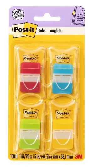 Sticky Tabs, 1 in. x 1.5 in., 4 Pads of Book Tabs in Assorted Colors for Bookmarking, Annotating, Reading, and Reminders, Red, Blue, Yellow, and Green Colors Sticky Tabs, 1 in. x 1.5 in., 4 Pads of Book Tabs in Assorted Colors for Bookmarking, Annotating, Reading, and Reminders, Red, Blue, Yellow, and Green Colors