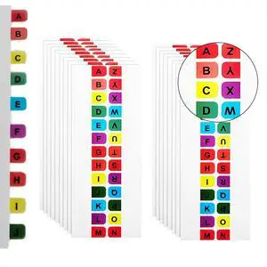 Colored Alphabetical Tab Indexes,16 Sheets A-Z Index Tabs, Self Adhesive A-Z Alphabet Index Tabs, Colorful Alphabet Tabs, Alphabet Book Tabs, Alphabet Tabs, Colored Alphabetical Tab Colored Alphabetical Tab Indexes,16 Sheets A-Z Index Tabs, Self Adhesive A-Z Alphabet Index Tabs, Colorful Alphabet Tabs, Alphabet Book Tabs, Alphabet Tabs, Colored Alphabetical Tab