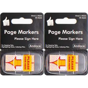 Please Sign Here Message Flags, 100 Pages Total, 0.98 x 1.77 Inch Wide, Easy to Post, 50 Flags/Dispenser, Medium Yellow, 2 Dispensers/Pack Please Sign Here Message Flags, 100 Pages Total, 0.98 x 1.77 Inch Wide, Easy to Post, 50 Flags/Dispenser, Medium Yellow, 2 Dispensers/Pack