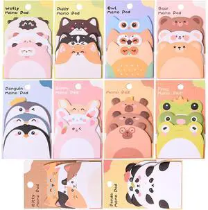 Cute Sticky Notes, 10 Pack 450 Sheets Cartoon Animal Sticky Notes Kawaii Mini Animals Shape Markers Flags Self-Stick Memo Pads for Adult Home Office Roommates Gifts Tab Suppliess Cute Sticky Notes, 10 Pack 450 Sheets Cartoon Animal Sticky Notes Kawaii Mini Animals Shape Markers Flags Self-Stick Memo Pads for Adult Home Office Roommates Gifts Tab Suppliess