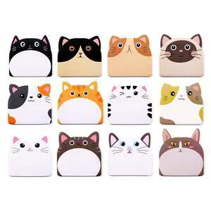12 Pads Cute Cat Sticky Notes - Kawaii Kitty Animal Note Pads Bulk, Fun Feline Cartoon Self-Adhesive Memo Tabs & Page Markers, Unique Stationery Gift for Veterinary Office, School & Party Supplies 12 Pads Cute Cat Sticky Notes - Kawaii Kitty Animal Note Pads Bulk, Fun Feline Cartoon Self-Adhesive Memo Tabs & Page Markers, Unique Stationery Gift for Veterinary Office, School & Party Supplies