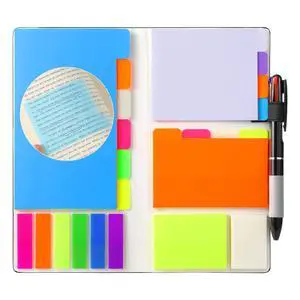Updated Transparent Sticky Note Pads with Color Ballpoint Pen, Clear Sticky Tabs Translucent Page Flags Book Markers Stickers, Waterproof Self-Adhesive Pad, Bible Study Office School Supplies Updated Transparent Sticky Note Pads with Color Ballpoint Pen, Clear Sticky Tabs Translucent Page Flags Book Markers Stickers, Waterproof Self-Adhesive Pad, Bible Study Office School Supplies