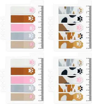Cat Paws Sticky Tabs, Cute Book Tabs Page Markers Translucent Index Tabs with Ruler Writable Annotation Tabs for Books Files Cat Paws Sticky Tabs, Cute Book Tabs Page Markers Translucent Index Tabs with Ruler Writable Annotation Tabs for Books Files