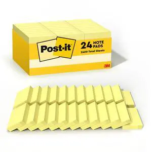 Notes, 1.38 x 1.88 in, The Iconic Canary Yellow Note, 24 Pads Notes, 1.38 x 1.88 in, The Iconic Canary Yellow Note, 24 Pads