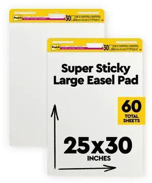 Super Sticky Easel Pad, 25 x 30 in, White Lined, 4 Pack Super Sticky Easel Pad, 25 x 30 in, White Lined, 4 Pack