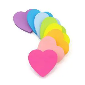 Heart Shape Sticky Notes 3x3 in 8 Color Bright Colorful Sticky Pad Heart Shape Sticky Notes 3x3 in 8 Color Bright Colorful Sticky Pad