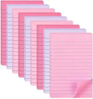9 Pack Lined Sticky Notes 4X6 in Post Sticky Notes with Lines, Large Ruled Post Sticky Colorful Super Sticking Power Memo Pads Strong Adhesive (Pink Themed) 9 Pack Lined Sticky Notes 4X6 in Post Sticky Notes with Lines, Large Ruled Post Sticky Colorful Super Sticking Power Memo Pads Strong Adhesive (Pink Themed)