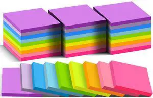 3x3 Sticky Notes 36 Pads, 9 Bright Colors Self-Adhesive Memo Pads, Strong Adhesive, Perfect for Office Desk, Home Reminders, School, Notebooks 3x3 Sticky Notes 36 Pads, 9 Bright Colors Self-Adhesive Memo Pads, Strong Adhesive, Perfect for Office Desk, Home Reminders, School, Notebooks