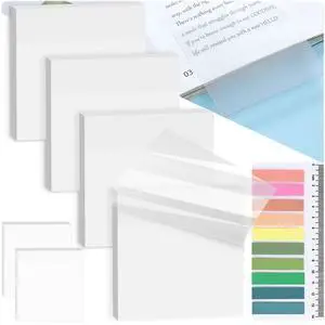 Transparent Sticky Notes with Index Tab, 400 Sheets, 3x3 Inch Transparent Sticky Notes with Index Tab, 400 Sheets, 3x3 Inch