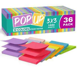 Pop Up Sticky Notes, 3x3 Inches, Accordion Self-Stick Notes Pop Up Sticky Notes, 3x3 Inches, Accordion Self-Stick Notes