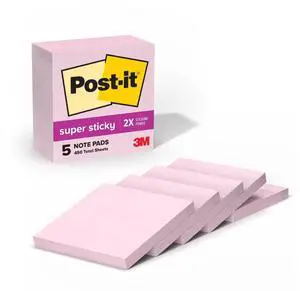 Super Sticky Notes, 3 x 3 in, 5 Pads, 90 Sheets/Pad Super Sticky Notes, 3 x 3 in, 5 Pads, 90 Sheets/Pad