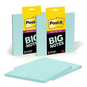Super Sticky Big Notes, 8 in. x 8 in., Extra Large Sticky Notes in Fresh Mint, 2 Pads, 60 Sheets Total, Great for Vision Boards, Creative Projects, Study Spaces, Group Brainstorming, and More Super Sticky Big Notes, 8 in. x 8 in., Extra Large Sticky Notes in Fresh Mint, 2 Pads, 60 Sheets Total, Great for Vision Boards, Creative Projects, Study Spaces, Group Brainstorming, and More
