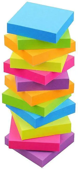 Sticky Notes 2x2 Inch, Sticky Pads 6 Colors 12 Pads 1200 Sheets Sticky Notes 2x2 Inch, Sticky Pads 6 Colors 12 Pads 1200 Sheets