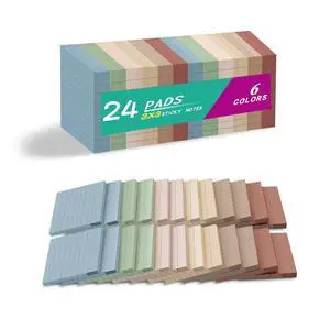 Lined Sticky Notes 3x3 in,Vintage Notepads with Lines Lined Sticky Notes 3x3 in,Vintage Notepads with Lines