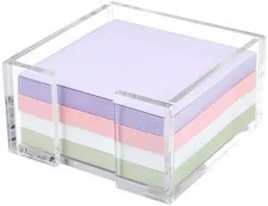 3 x 3 Crystal Clear Acrylic Notepad Holder Sticky Note Dispenser for Dorm Room and Office Desk Organizer 3 x 3 Crystal Clear Acrylic Notepad Holder Sticky Note Dispenser for Dorm Room and Office Desk Organizer