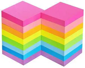 Sticky Notes 2x2 in, 16 Pads, 8 Bright Colors, 100 Sheets/Pads Sticky Notes 2x2 in, 16 Pads, 8 Bright Colors, 100 Sheets/Pads