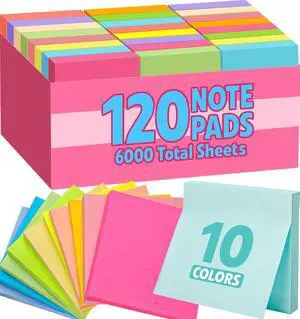 Sticky Notes 3x3, Bright Colors Self-Stick Pads Bulk, Super Sticky Notes, School Supplies, Office Products, 50 Sheet/Pad Sticky Notes 3x3, Bright Colors Self-Stick Pads Bulk, Super Sticky Notes, School Supplies, Office Products, 50 Sheet/Pad