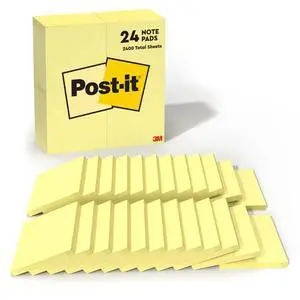 Notes, 3 x 3 in, The Iconic Canary Yellow Note, 24 Pads Notes, 3 x 3 in, The Iconic Canary Yellow Note, 24 Pads