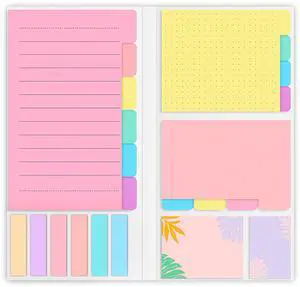 Sticky Notes Set, Post Self-Stick Notes Pads for Journaling Notebook Planner Study, Office Supplies College Essentials Back to School Supplies for High School Students Teen Girl Gifts Preppy Sticky Notes Set, Post Self-Stick Notes Pads for Journaling Notebook Planner Study, Office Supplies College Essentials Back to School Supplies for High School Students Teen Girl Gifts Preppy