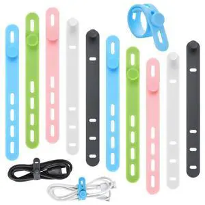 Silicone Cable Ties, Cord Organizer Ties, Cord Ties Reusable, Cord Wrap Cable Organizer 5Inch Cable Management 10 Pcs (5 Color) Cbfoeyk Silicone Cable Ties, Cord Organizer Ties, Cord Ties Reusable, Cord Wrap Cable Organizer 5Inch Cable Management 10 Pcs (5 Color) Cbfoeyk
