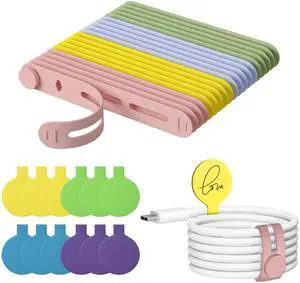 Cable Labels and Silicone Cable Ties Set for Electronics Cable Labels and Silicone Cable Ties Set for Electronics