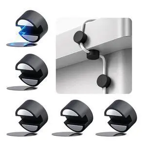 Magnetic Cable Holder, 5 Cable Clips for Desk Cord Management, Black Magnetic Cable Holder, 5 Cable Clips for Desk Cord Management, Black
