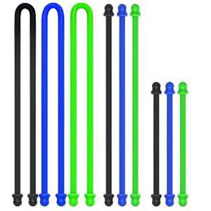 9Pcs Silicone Cable Tie, Steel Cord Twist ties, Organizer 9Pcs Silicone Cable Tie, Steel Cord Twist ties, Organizer