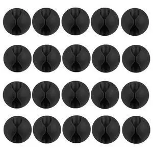 Black Silicone Cable Clip Holders, Self Adhesive Wire Management, Well-Organized Cables for Home, Office, Car Black Silicone Cable Clip Holders, Self Adhesive Wire Management, Well-Organized Cables for Home, Office, Car
