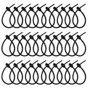 Silicone Zip Ties, 8.2 Inch Black Tie Clips Rubber Twist Ties Silicone Zip Ties, 8.2 Inch Black Tie Clips Rubber Twist Ties